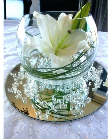 Lily Bowl Flower Arrangement