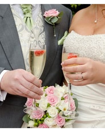 Rose Bouquet and Boutonniere Set Flower Arrangement