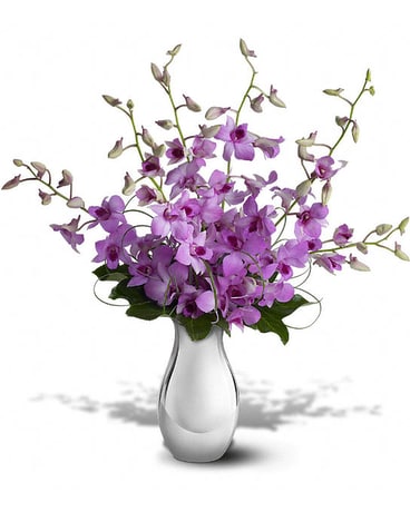 Orchids Reflections Bq Flower Arrangement