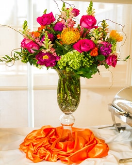 Fuschia & Coral Flower Arrangement