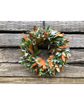 Magnolia and Seeded Eucalyptus Flower Arrangement