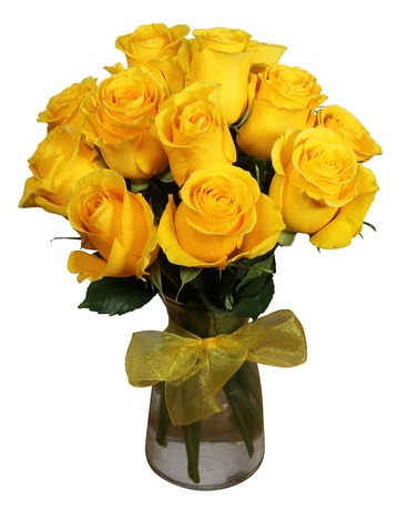 Burst of Yellow- 1dz roses Flower Arrangement