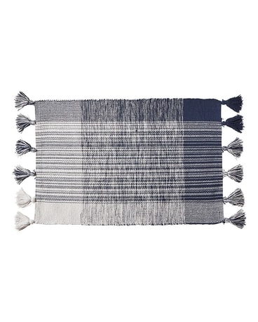 Tassel Plaid Rug - Blue Gifts
