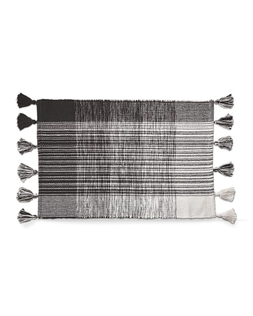 Tassel Plaid Rug - Black Gifts