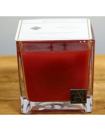 Pomelo Pomegranate - Cube Glass Candle Flower Arrangement
