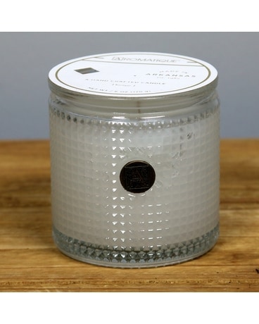 White Teak & Moss - Textured Glass Candle Jar Candle