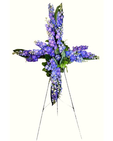 Purple Serenity Cross Flower Arrangement