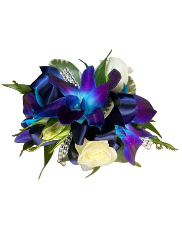 Blue & White Dazzle Corsage Flowers