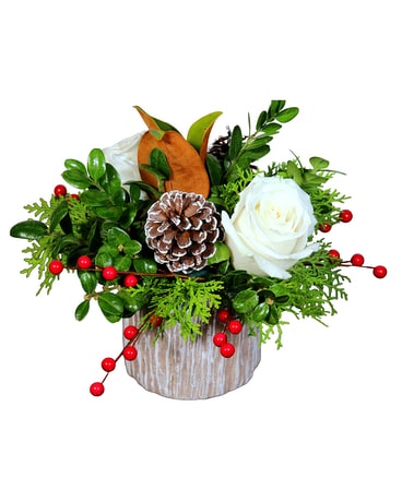 Winter Forest Cylinder - Single Flower Arrangement