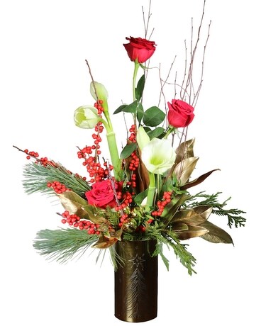 Christmas Gold Flower Arrangement