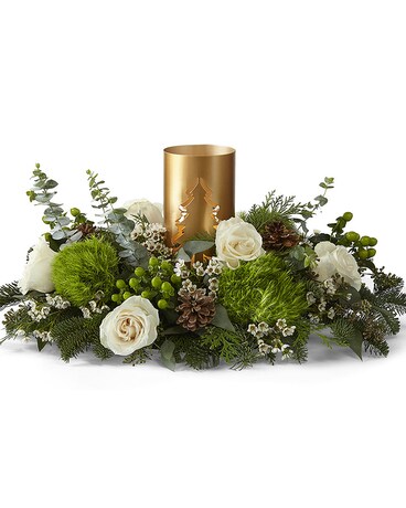 Evening Evergreen Centerpiece Flower Arrangement