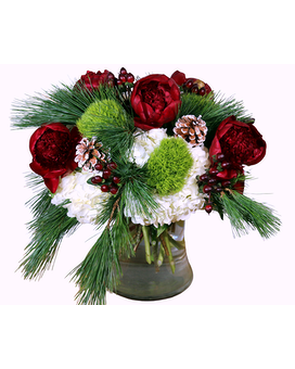 Christmas Peonies Flower Arrangement
