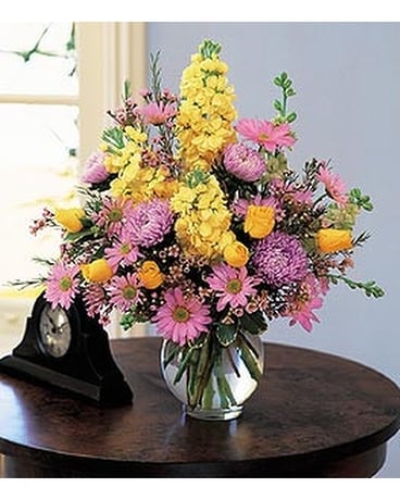 Yellow and Lavender Delight Flower Arrangement