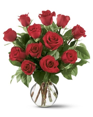 12 Red Roses Flower Arrangement