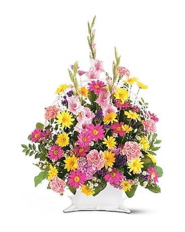 Spring Remembrance Basket Flower Arrangement