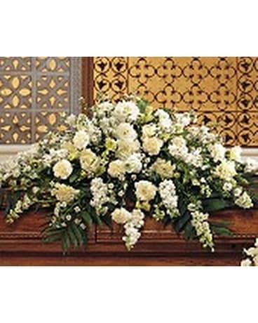 Pure White Casket Spray Funeral Casket Spray Flowers