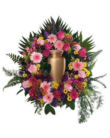 A Bounty of Pinks Sympathy Arrangement