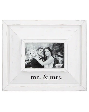 Mr & Mrs Picture Frame Flower Arrangement