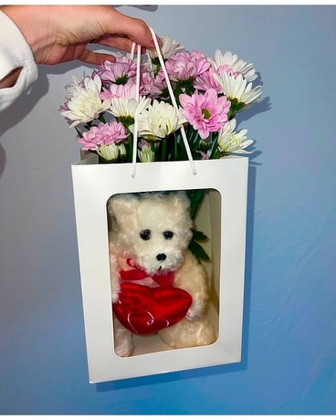 BAG O' BEAR WITH DAISIES Gifts