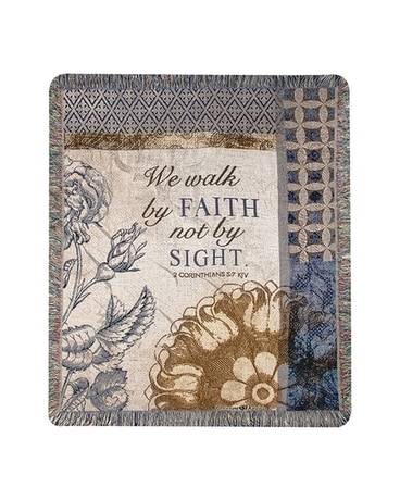 We Walk By Faith Tapestry Throw Gifts