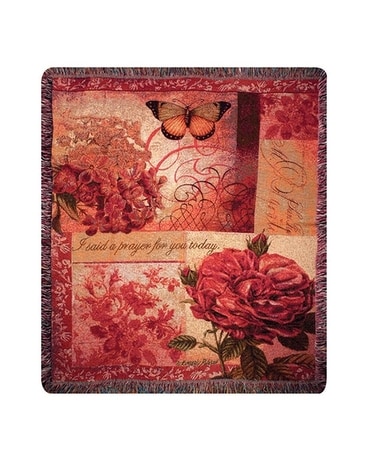 Spring Blooms with Verse Tapestry Throw Gifts