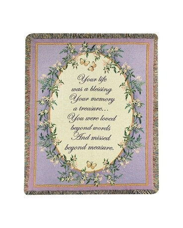 Your Life Was A Blessing Tapestry Thro Flower Arrangement