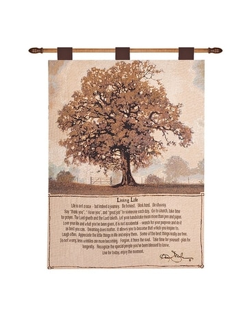 Living Life Tapestry Wall Hanging Flower Arrangement