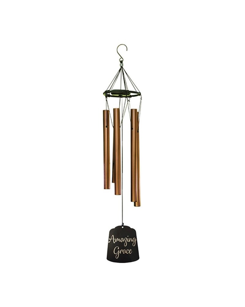 Handcrafted good Porcelain Wind Chime, Green Honey Suckle With Aspen, 8 Suspended Pieces, Hanging Cord, Real Botanicals Used To Make Impressions