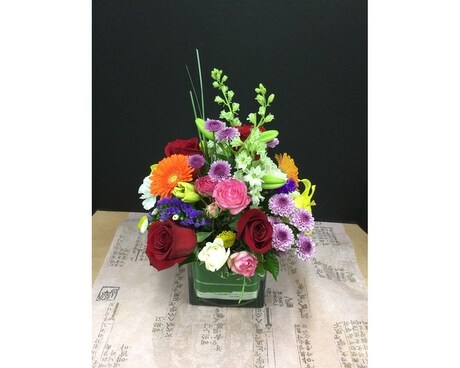 Rainbow Blooms Flower Arrangement