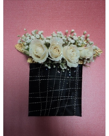 sparkling gold square Boutonniere
