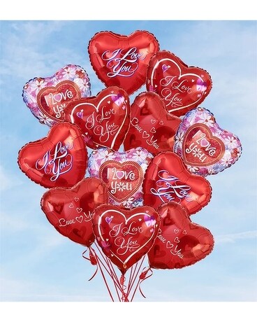 Valentine's Day Balloons Flower Arrangement
