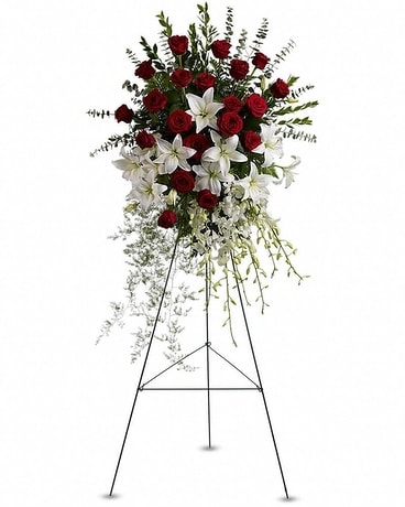 Lily and Rose Tribute Spray Flower Arrangement