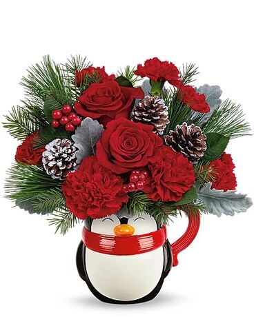 Teleflora's Send A Hug® North Pole Penguin Flower Arrangement
