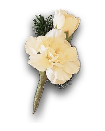 Miniature White Carnation Boutonniere Boutonniere