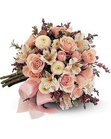 Blushing Blossoms Nosegay Wedding Arrangement