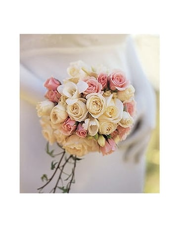 Lush and Lovely Roses Nosegay Wedding Arrangement