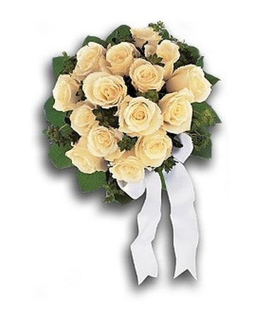 Bountiful White Roses Nosegay Wedding Arrangement