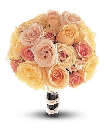 Peach and Ivory Nosegay Wedding Arrangement
