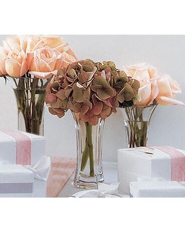 Sweet Visions Crystal Vase Trio Wedding Arrangement