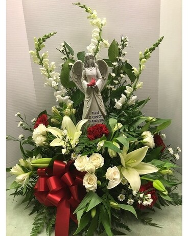 Cardinal Angel Bouquet Flower Arrangement