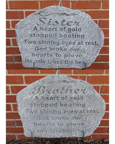 Brother/Sister Plaque Flower Arrangement