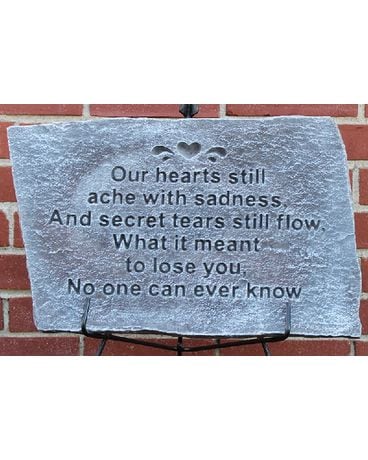 Our Hearts Plaque Flower Arrangement