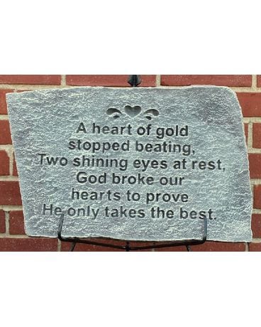 Heart of Gold Plaque Flower Arrangement