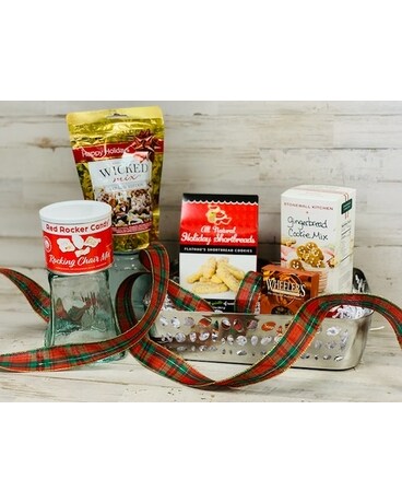 Holly Holiday Gourmet Christmas Basket Gift Basket