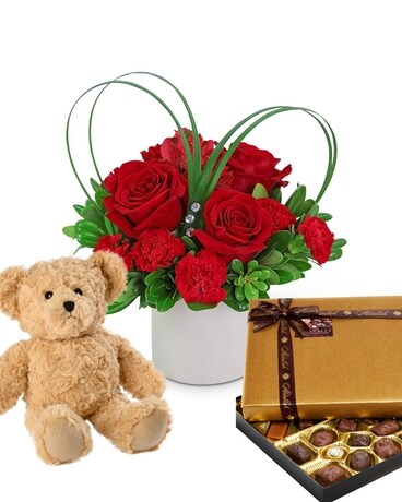 Cross My Heart Gift Ensemble Flower Arrangement