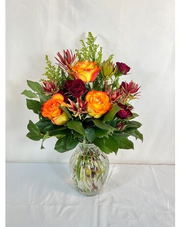 Flaming Hot Flower Arrangement