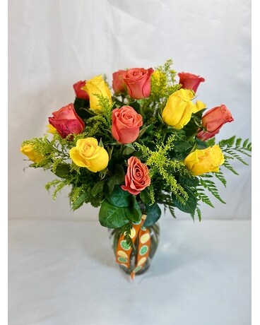 Citrus Rose Flower Arrangement