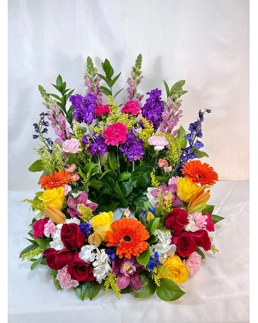 Wrapped in Rainbows Flower Arrangement