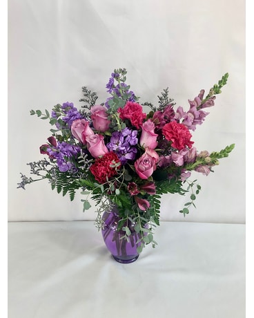 Purple Memories Funeral Arrangement Funeral Flowers, 48% OFF