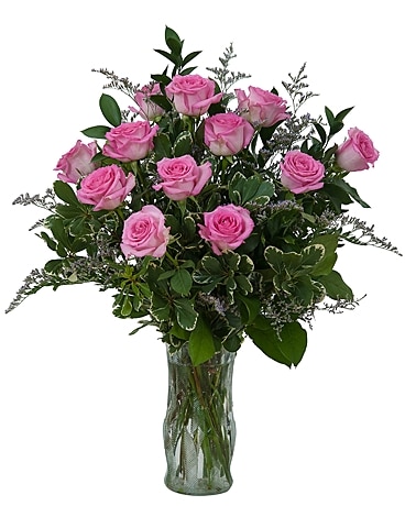 Pink Rose Perfection Flower Arrangement
